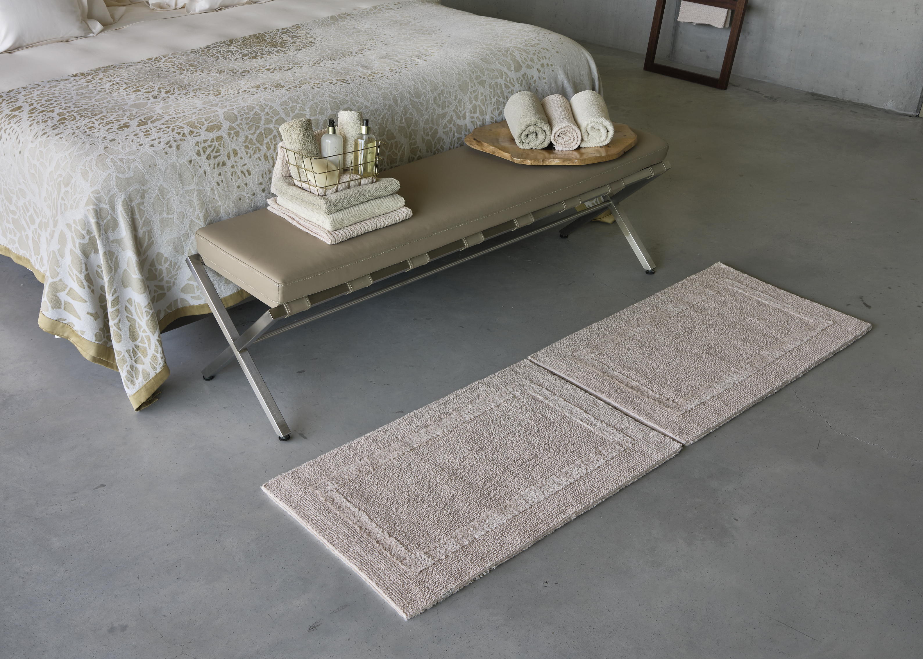 Badezimmerteppich REVERSIBLE 50x80cm platinum
