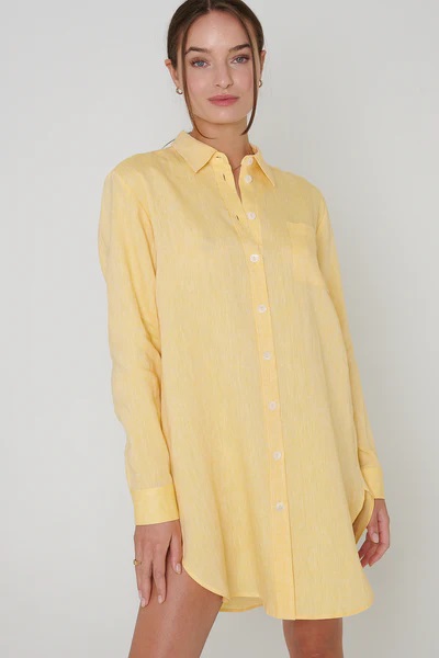 Long-Bluse aus 100% Leinen