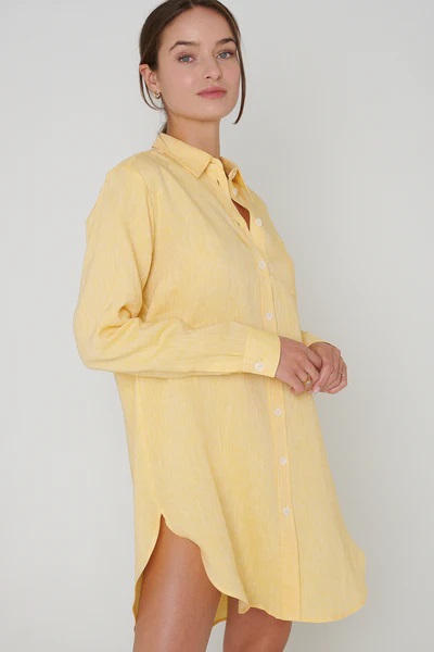 Long-Bluse aus 100% Leinen