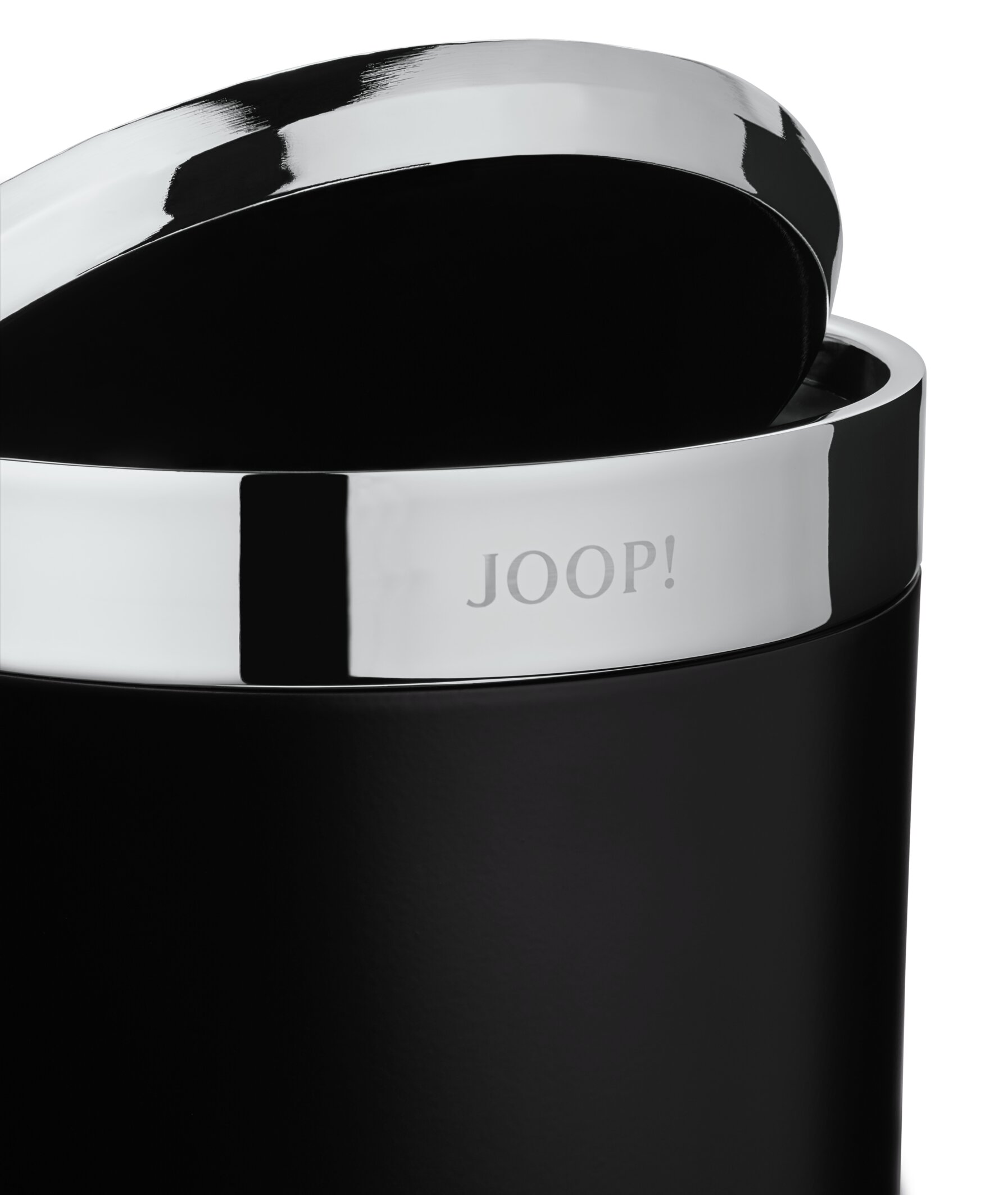 JOOP! Badeimer mit Schwingdeckel -Schwarz | Chrom