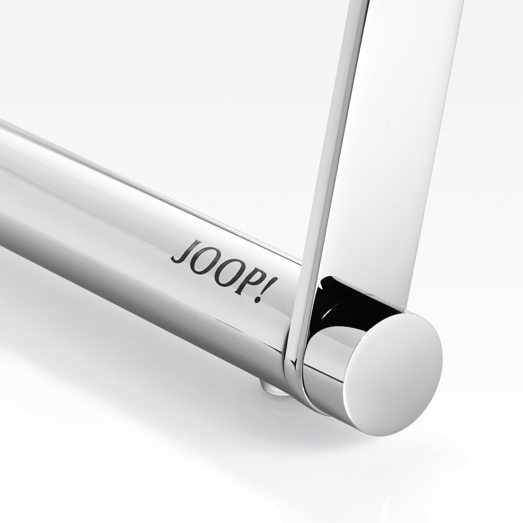 JOOP! Badhocker - Chrom | Lederoptik schwarz geprägt