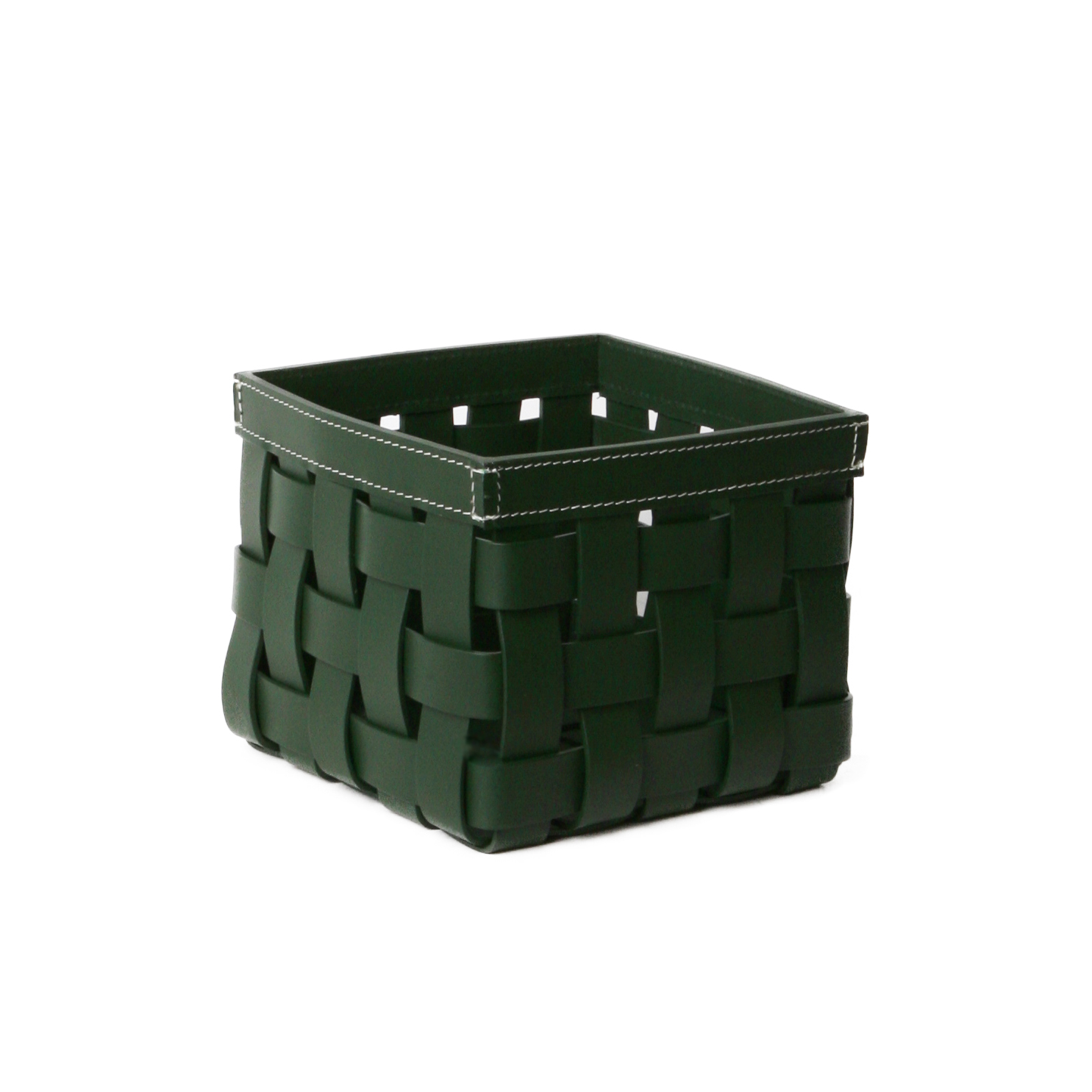 Braided Box Small racing Green/white Stitch