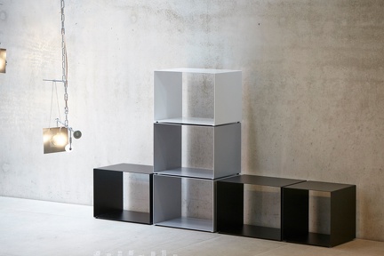 Regal Würfel CUBUS METALL, 35x35x36cm, luna-silber