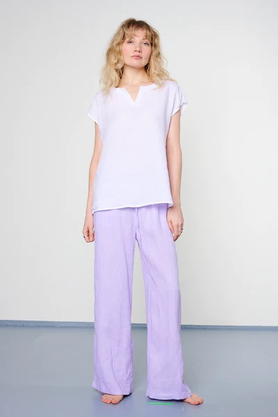 Kurzarm Leinen-Bluse M