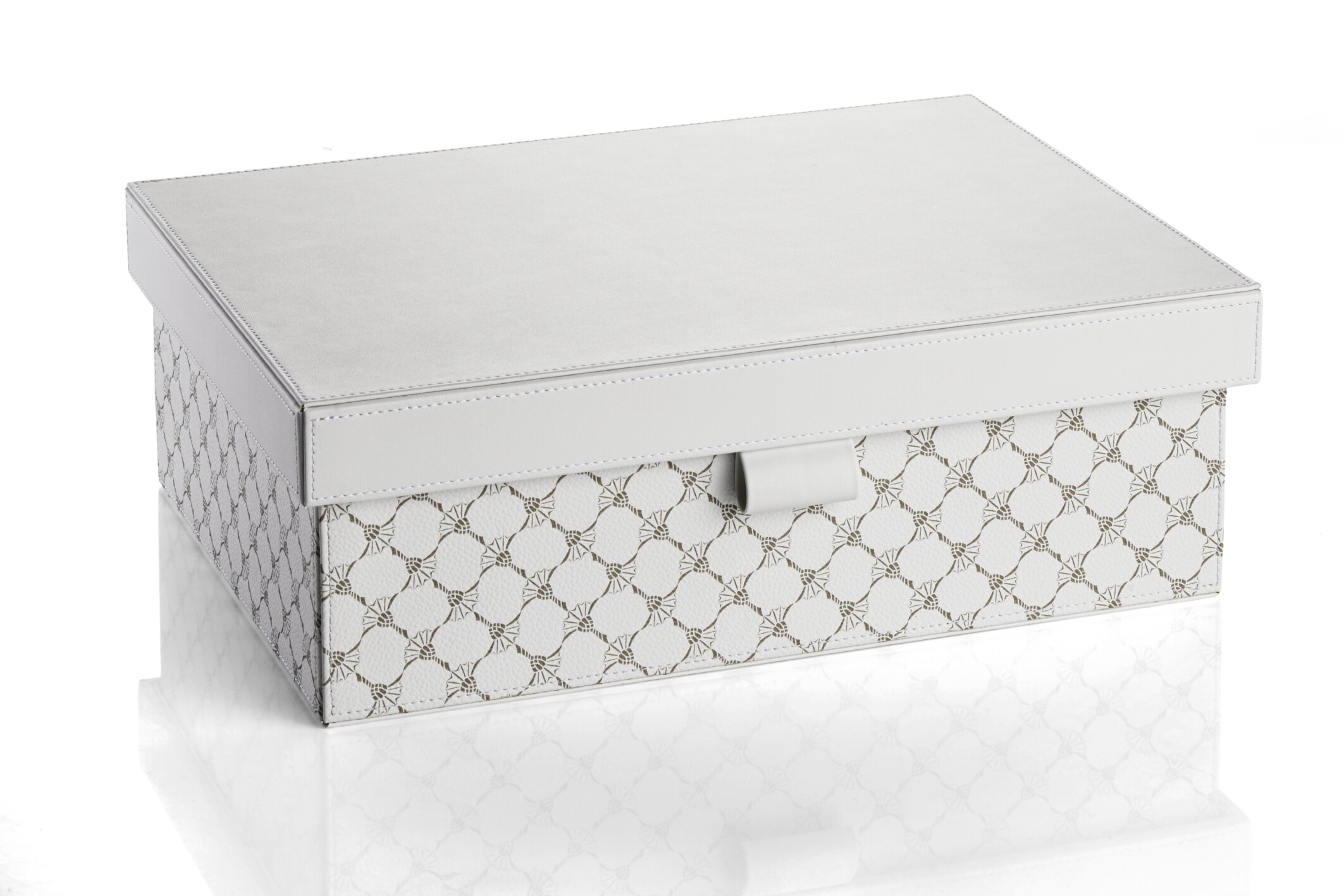 JOOP CORNFLOWER BOX L mit Deckel - Weiß/Grau