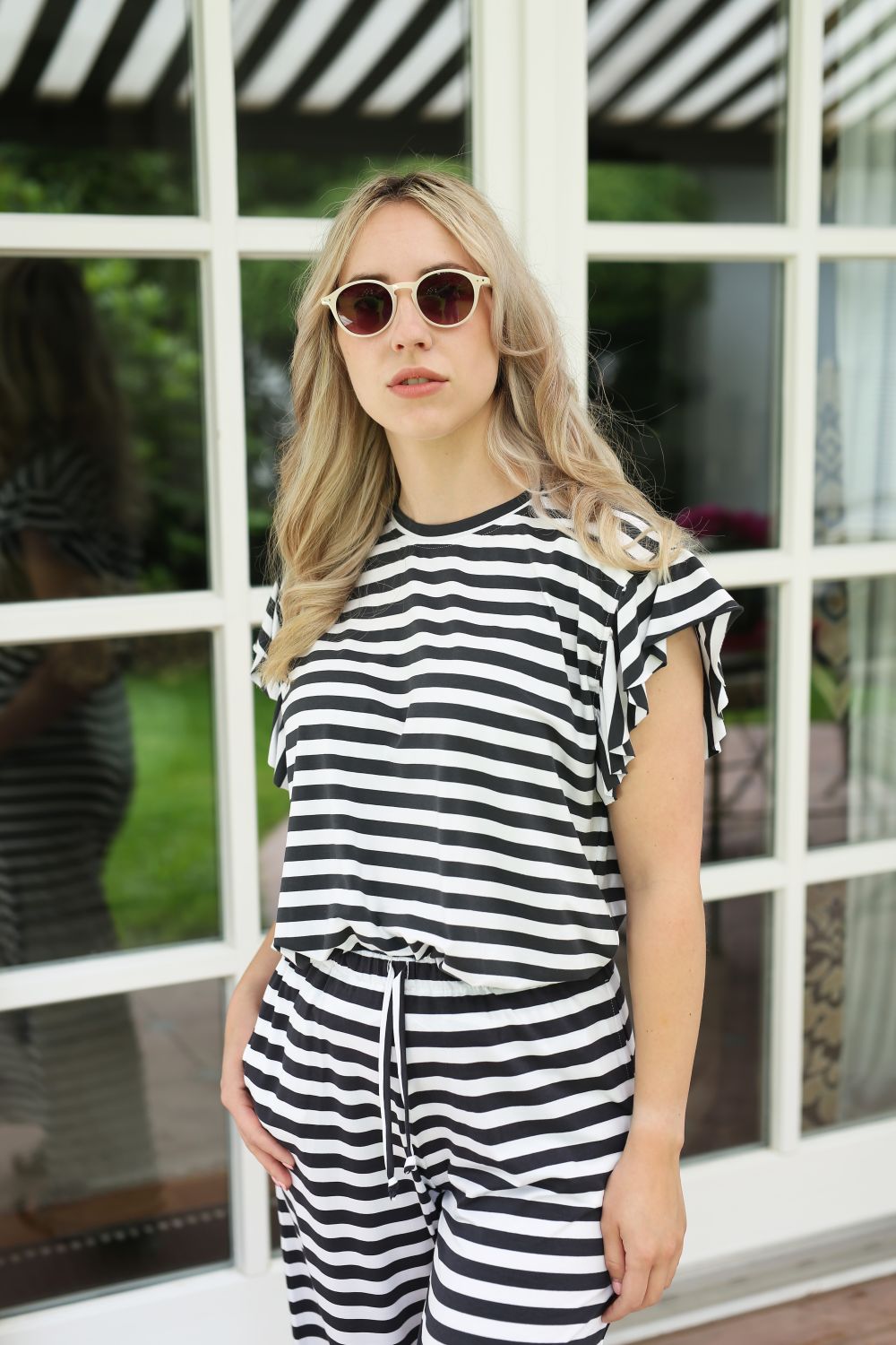 KRISTINA shirt jersey stripe nearly black XS