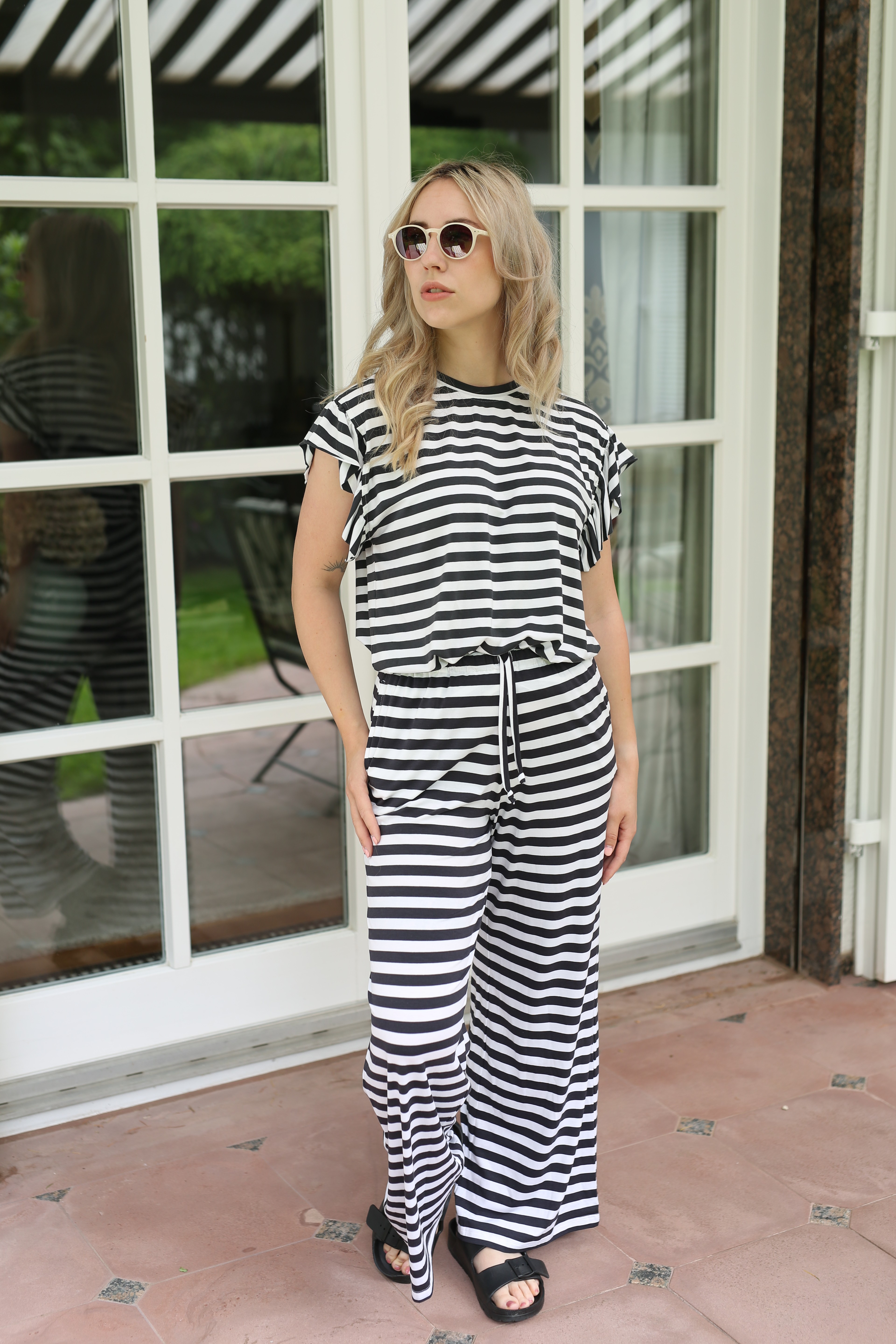 HONEY hose jersey stripe nearly black XS